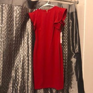 Red Calvin Klein dress